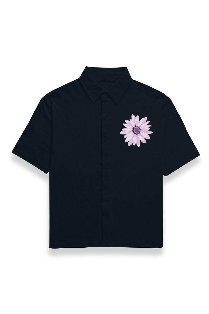 Flower on Butterfly Oversized Cotton Shirt