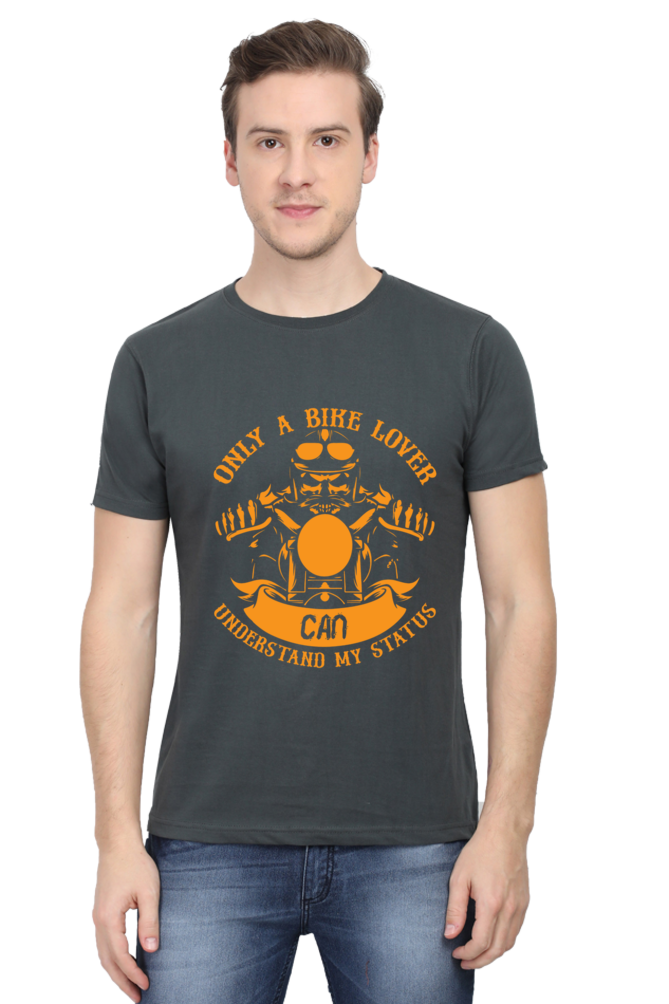 Only a Biker Half Sleeve T-Shirt Steel Grey