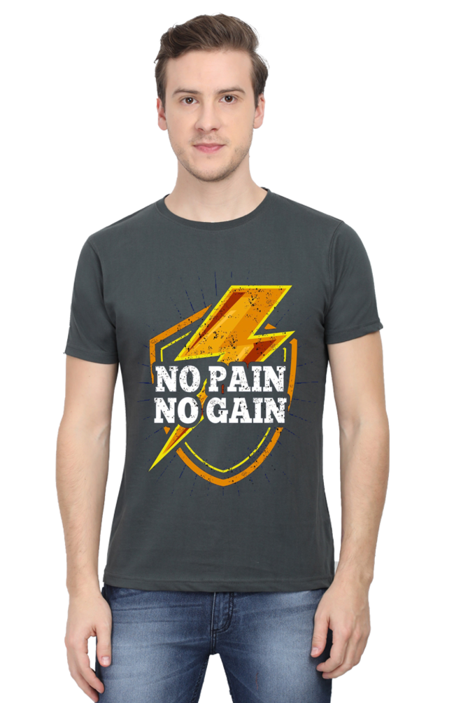 No Pain Half Sleeve T-Shirt Steel Grey