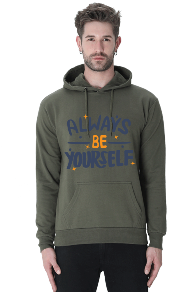 Always be yourself Unisex Casual Hoodie Olive Green