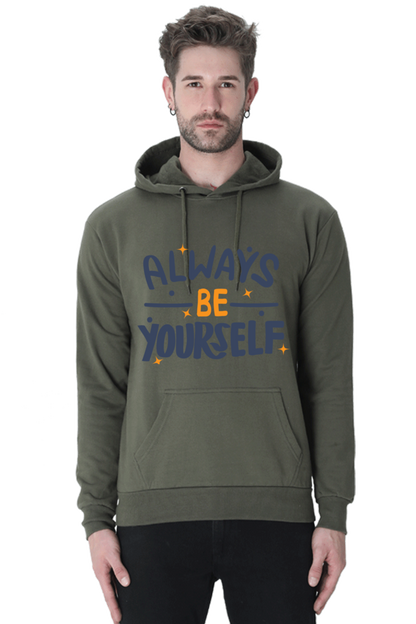 Always be yourself Unisex Casual Hoodie Olive Green