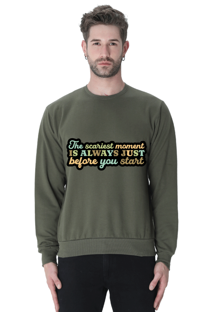 Just Before You Start Casual Sweatshirt Olive Green