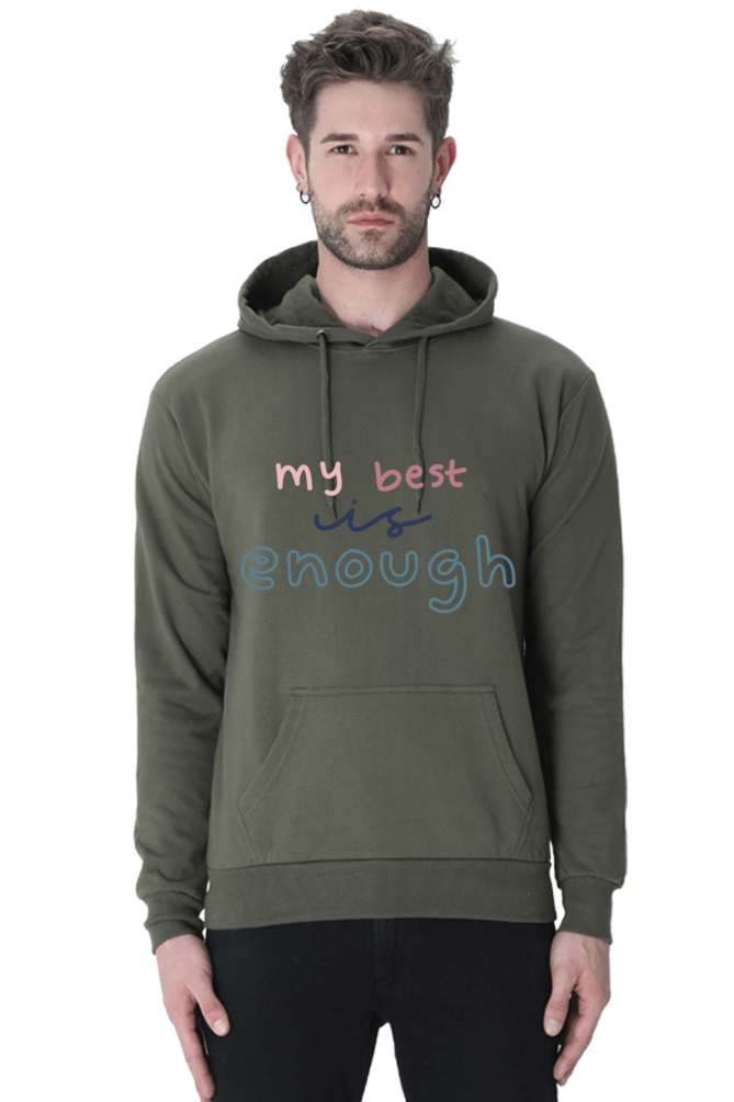 My Best is enough Unisex Casual Hoodie Olive Green