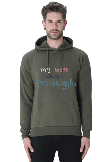 My Best is enough Unisex Casual Hoodie Olive Green