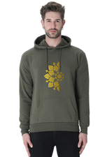 Golden Mandal Left Casual Hoodie Olive Green