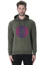 Purple Mandala Casual Hoodie Olive Green