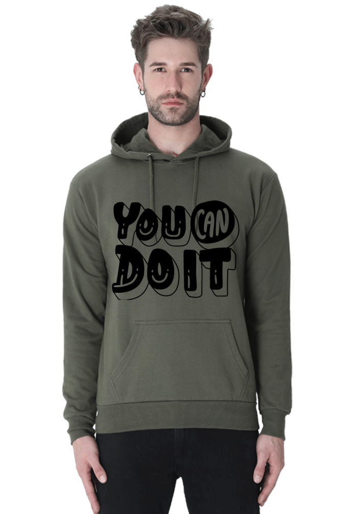 You can do it Casual Hoodie Olive Green