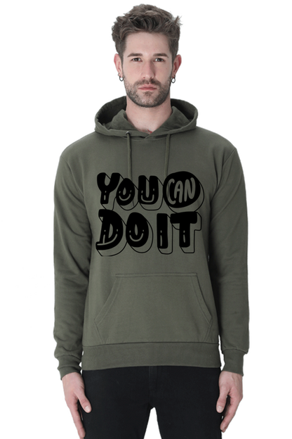 You can do it Casual Hoodie Olive Green