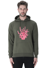 Coral Casual Hoodie Olive Green