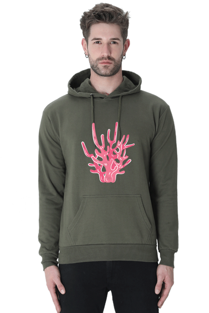 Coral Casual Hoodie Olive Green