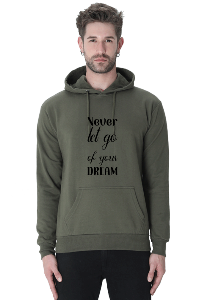 Never let go Unisex Casual Hoodie Olive Green