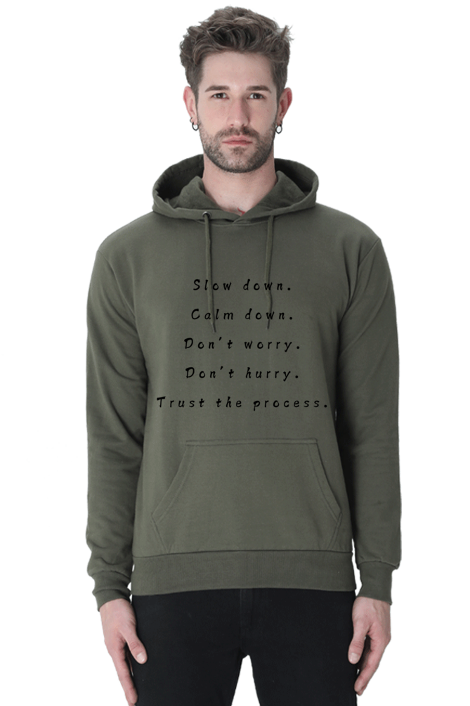 Trust the Process Unisex Casual Hoodie Olive Green