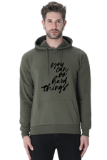 You can do hard things Casual Hoodie Olive Green