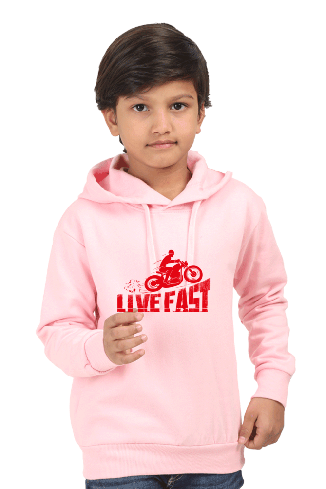 Biker Kids Hoodie Baby Pink