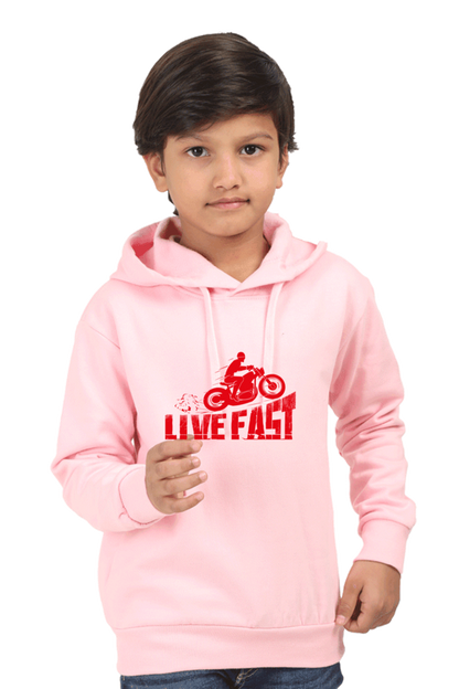 Biker Kids Hoodie Baby Pink