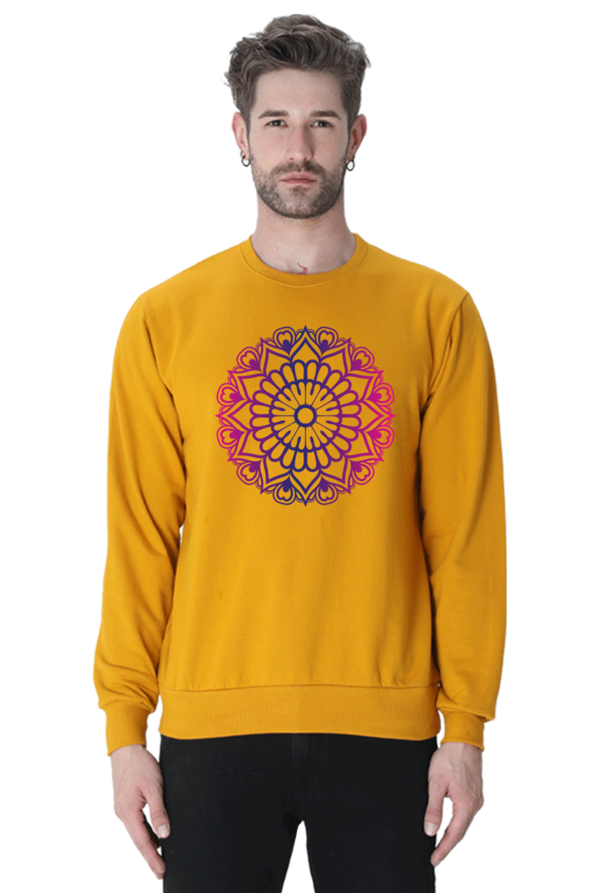 Mandala Unisex Casual Sweatshirt Mustard Yellow