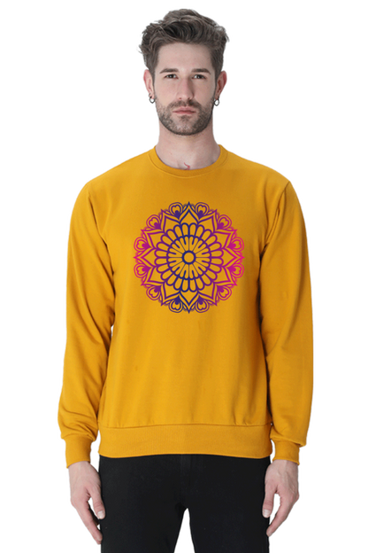 Mandala Unisex Casual Sweatshirt Mustard Yellow