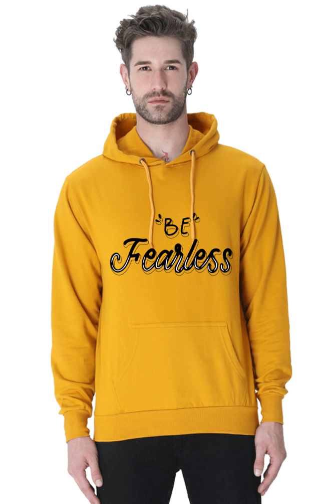 Be Fearless Unisex Casual Hoodie Mustard Yellow