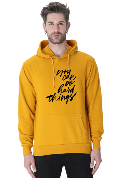 You can do hard things Casual Hoodie Mustard Yellow