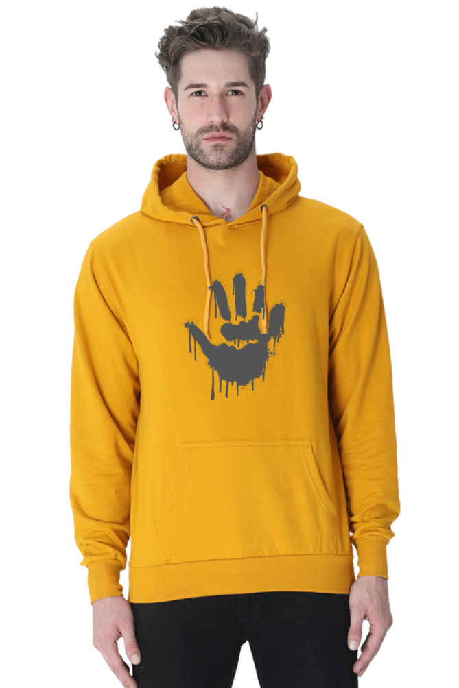 Palm Unisex Casual Hoodie Mustard Yellow