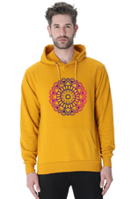 Purple Mandala Casual Hoodie Mustard Yellow