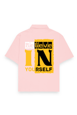 Believe In Yourself Oversized Shirt Light Baby Pink