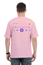 Music Oversized T-Shirt Light Baby Pink