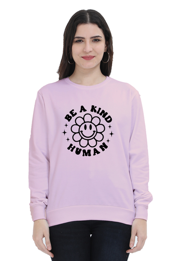 Be a Kind Human Casual Sweatshirt Light Baby Pink