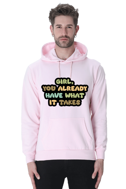 Girl Unisex Casual Hoodie Light Baby Pink