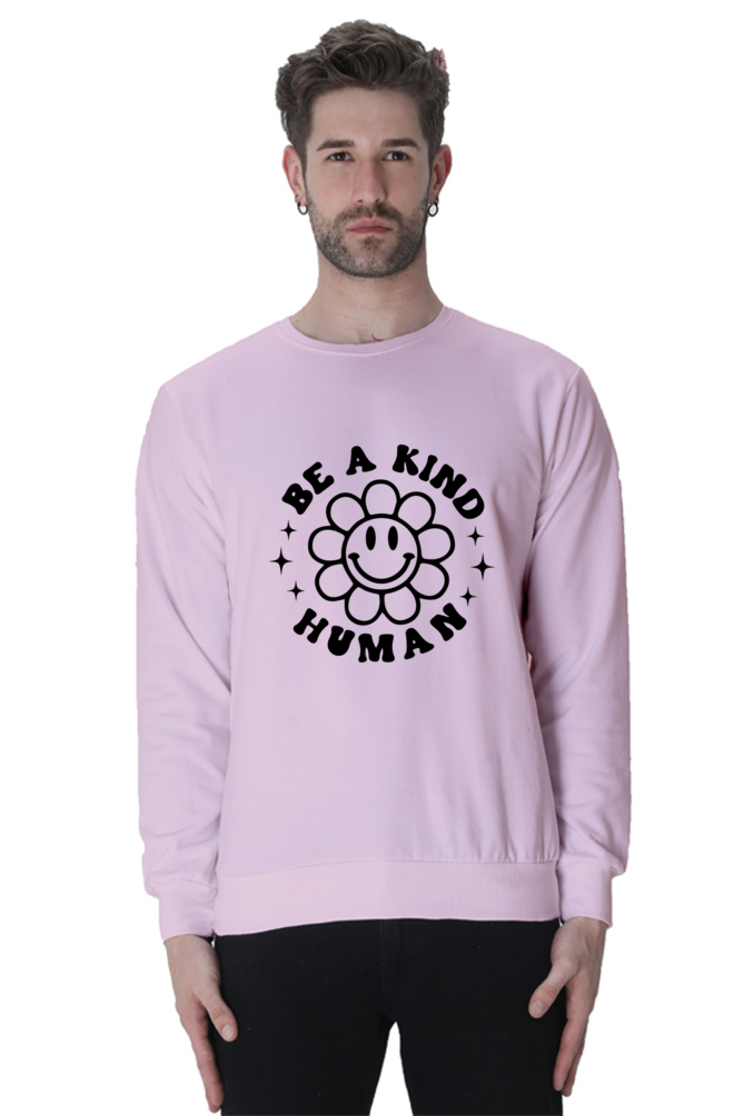 Be a Kind Human Casual Sweatshirt Light Baby Pink