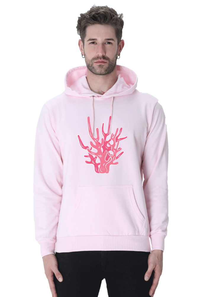 Coral Casual Hoodie Light Baby Pink