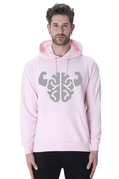 Brain power Unisex Casual Hoodie Light Baby Pink