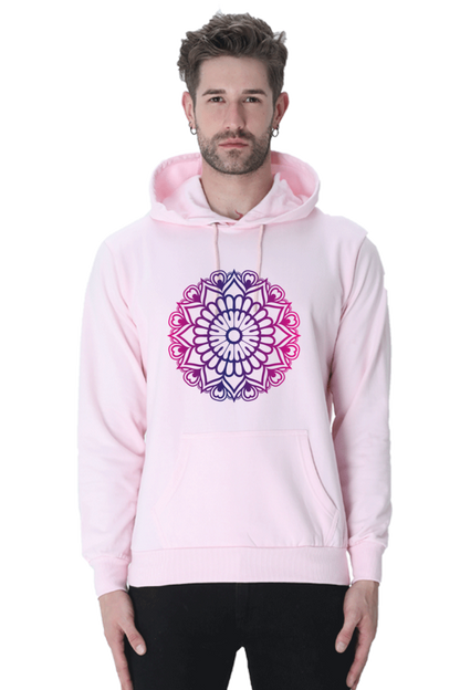 Purple Mandala Unisex Casual Hoodie Light Baby Pink