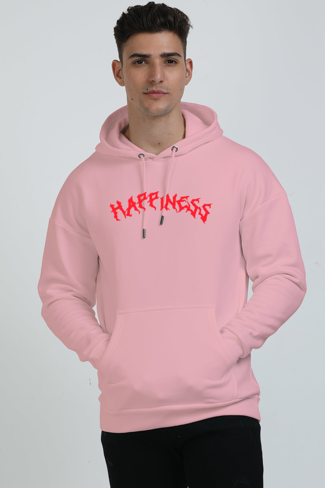 Happiness Unisex Oversized Hoodie Light Baby Pink