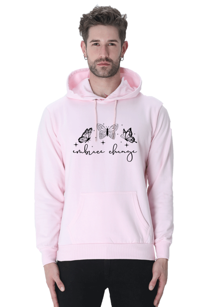 Embrace Change Casual Hoodie Light Baby Pink