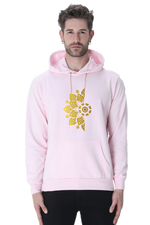 Golden Mandal Left Casual Hoodie Light Baby Pink