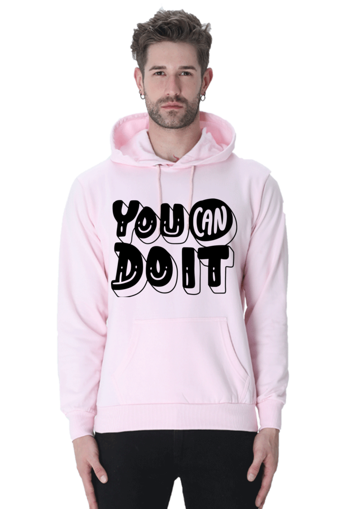 You can do it Casual Hoodie Light Baby Pink