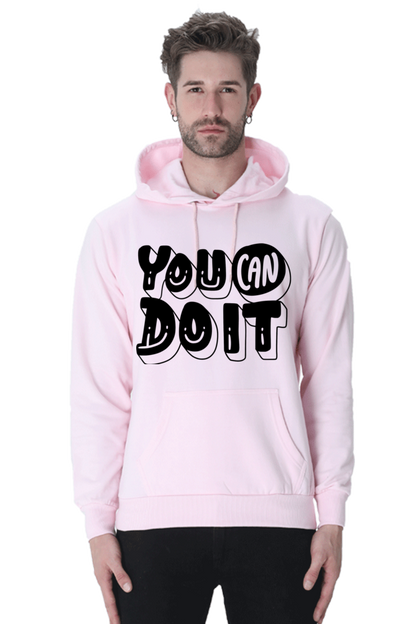 You can do it Casual Hoodie Light Baby Pink