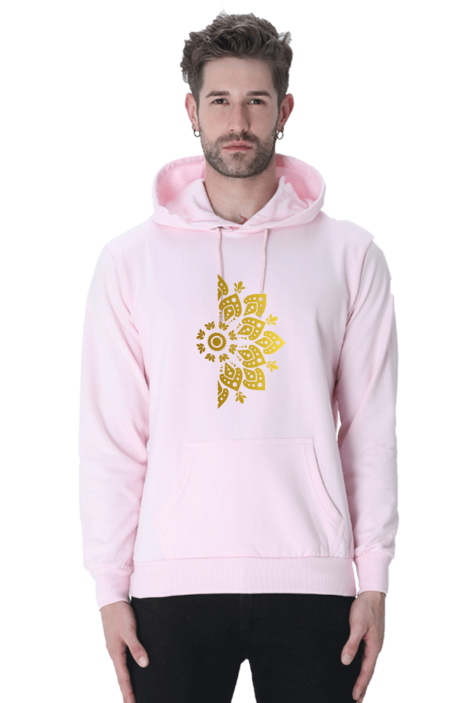 Golden Mandala Right Casual Hoodie Light Baby Pink