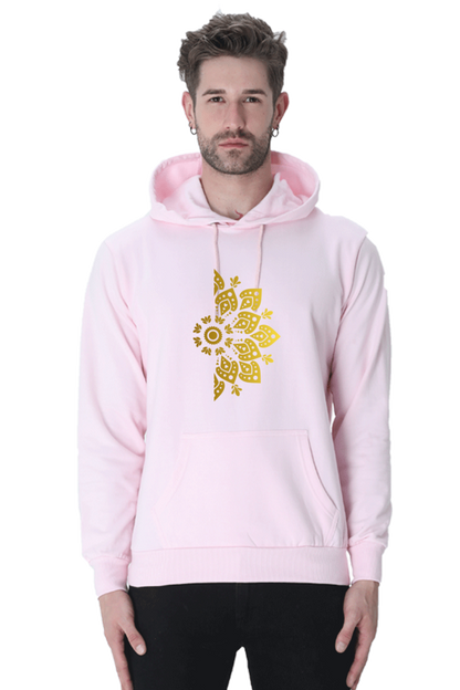 Golden Mandala Right Casual Hoodie Light Baby Pink