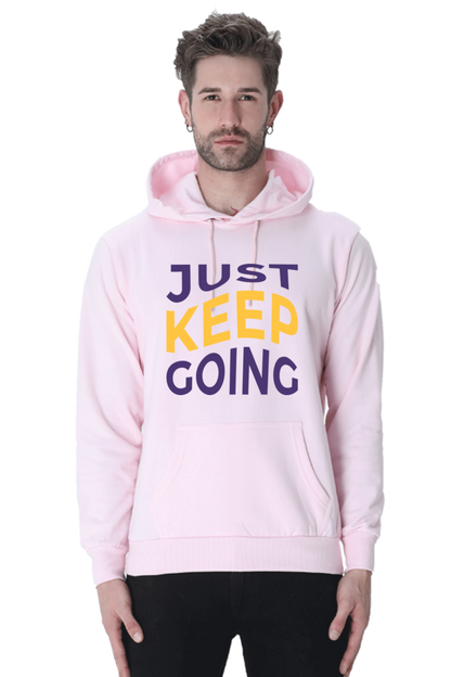 Just Keep Going Unisex Casual Hoodie Light Baby Pink