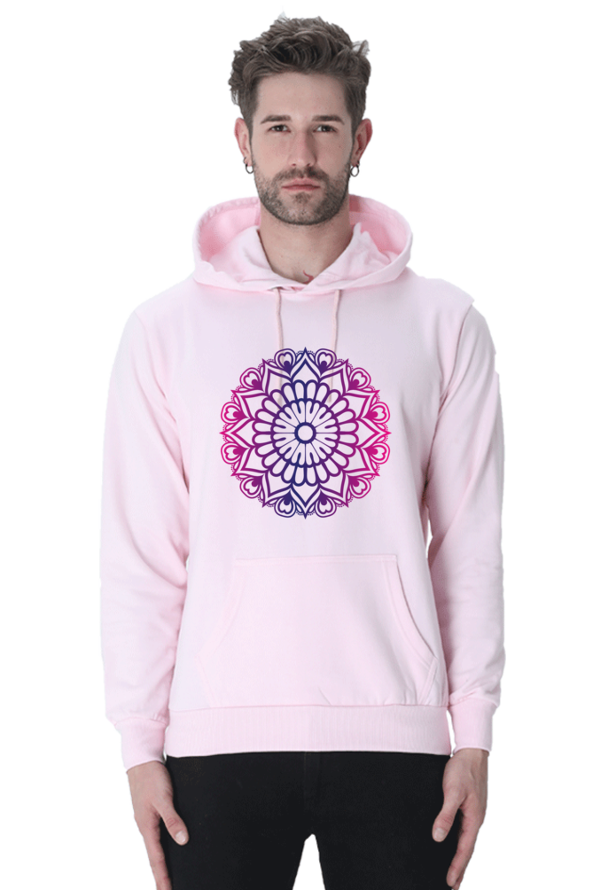 Purple Mandala Casual Hoodie Light Baby Pink