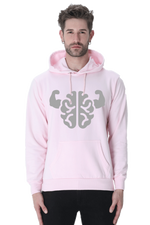 Brain Power Casual Hoodie Light Baby Pink