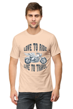 Love to Ride Half Sleeve T-Shirt Peach
