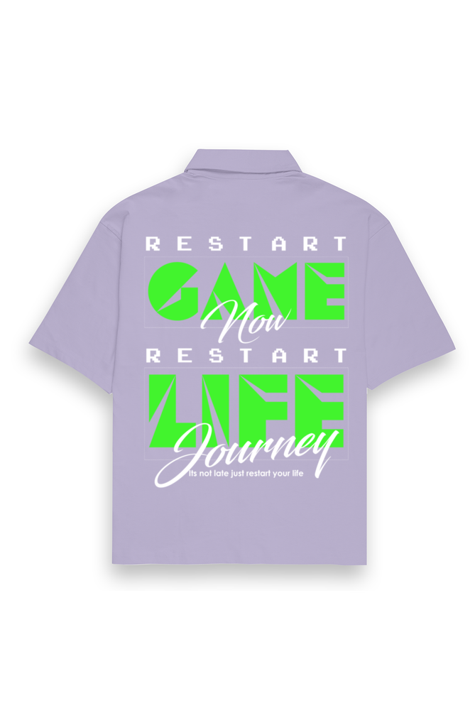Restart Oversized Cotton Shirt Lavender