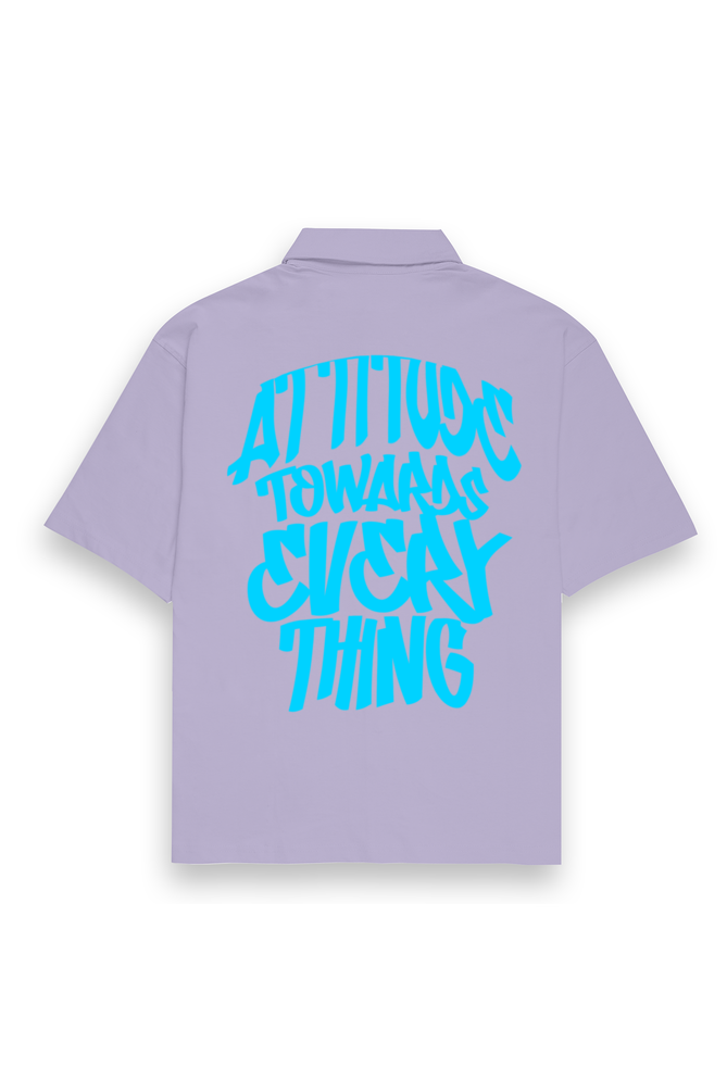 Attitude Oversized Cotton Shirt Lavender