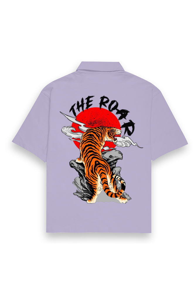 Tiger Oversized Cotton Shirt Lavender