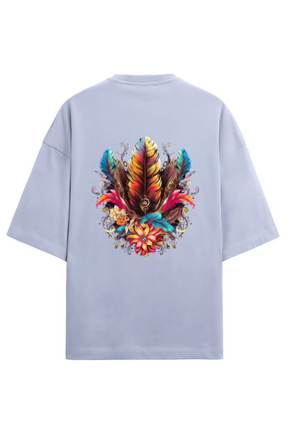 Feathers Unisex Terry Oversized T-Shirts Lavender