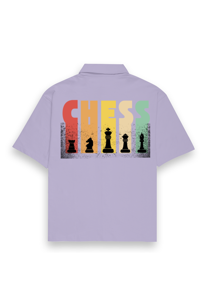Chess Oversized Cotton Shirt Lavender