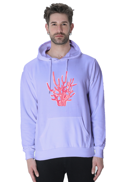 Coral Unisex Casual Hoodie Lavender